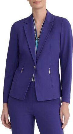 Kasper Notch Lapel Zip Pocket Blazer in Regal Plum at Nordstrom, Size 18