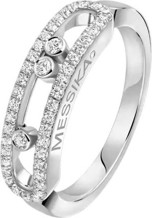 Messika Baby Move Pave 18k White Gold Ring, Size 50