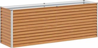 vidaXL Arriate Elevado Marr&oacute;n Claro 195 X 50 X 68 Cm Acero Galvanizado Vidaxl