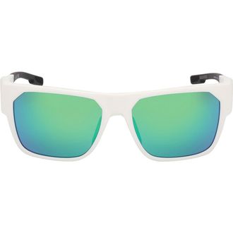 adidas 57mm Navigator Sunglasses in White /Green Mirror at Nordstrom