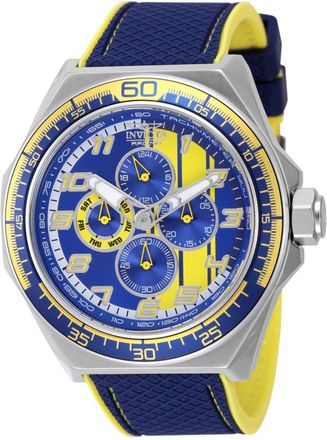 Invicta Racing 50041 Herenhorloge - Quartz Uurwerk - Roestvrij Staal met Blauwe Wijzerplaat - 50 mm