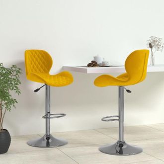 vidaXL vidaXL Sgabelli da Bar 2 pz Giallo Senape in Velluto