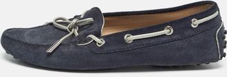 Tod's Tods Navy Blue Suede Gommino Loafers