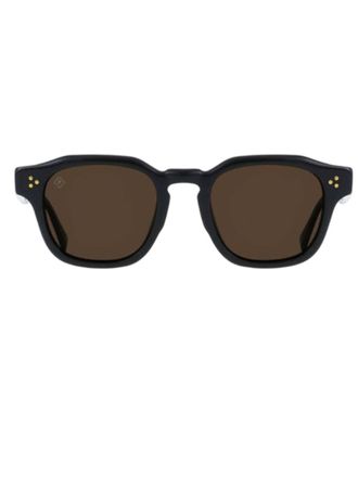 Raen Optics Unisex Rune 48 Fashion Squared Sunglasses In Crystal Black/ Green