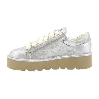 Panchic Schoenen, Dames, Grijs, 38 EU, Katoen, P003 Vetersneaker