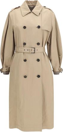 Brunello Cucinelli Trench in twill con Monili - - Coats - Donna - Beige - S