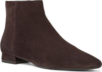 Aquatalia Prisilla Pointed Toe Weatherproof Zip Bootie in Espresso Suede at Nordstrom, Size 5.5