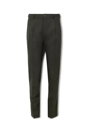 Slowear Tapered Pleated Virgin Wool-Blend Suit Trousers