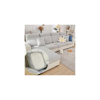 OEM Funda De Coj&iacute;n De Sof&aacute; Duradera Y El&aacute;stica, Apta Para Sof&aacute;s Lavable, Funda Universal, Compatible Con Sof&aacute;s Seccionales (gris Claro, Incluye Funda Para