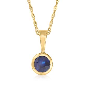 RS Pure by Ross-Simons Sapphire Pendant Necklace in 14kt Yellow Gold