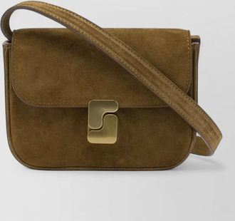 SOEUR bell suede crossbody bag adjustable strap