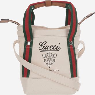 Gucci bedrukte stoffen tas middelgroot met webdetail