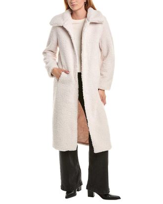 Ellen Tracy Longline Classic Teddy Coat