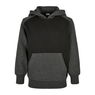 Urban Classics Jongens Tweekleurige Nep Raglan Hoodie (Zwart/Kool)