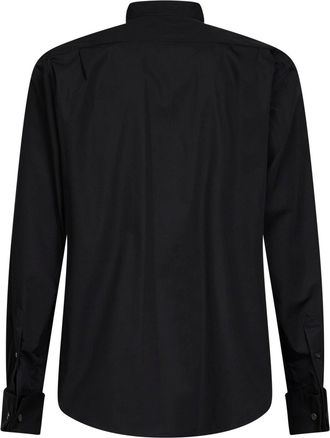 Dries Van Noten Mens Shirt Cuzi Bis Black Cotton Poplin