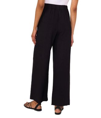 Vince Camuto Pants Womens Rich Black Flat Front Mid Rise Wide Leg UPS949