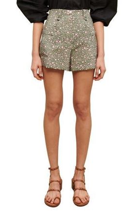 Maje Iakita Cargo Shorts in Imprime Boutons De Rose Kaki at Nordstrom Rack, Size 8 Us / 40 Eu