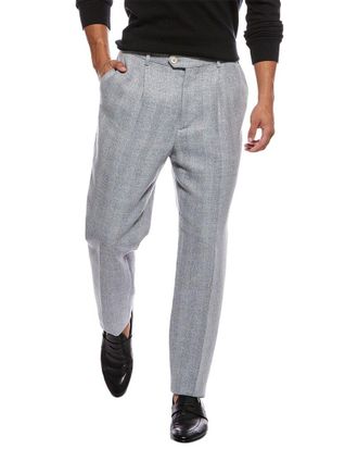 Brunello Cucinelli Linen, Wool, & Silk-Blend Trouser