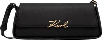 Karl Lagerfeld K/Signature Elongated Shoulder Bag - Dames - Schoudertassen - Zwart - ONE Size - Leer - Tassen