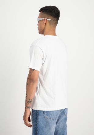 Alpha Industries T-Shirt ALPHA INDUSTRIES Basic Mid Logo TPU T-Shirt, Herren, Gr. XXL, weiss (wei&szlig;, chrome), Obermaterial: 100% Baumwolle, Shirts T-Shirt