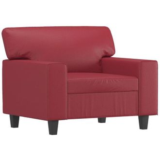 vidaXL Sill&oacute;n Cuero Sint&eacute;tico Rojo Tinto 60 Cm Vidaxl