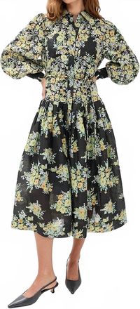 Alemais Nina Midi Shirtdress In Black