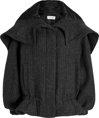 Dries Van Noten Villa Hooded Quilted Wool Jacket - Grey - S (UK8-10 / S)