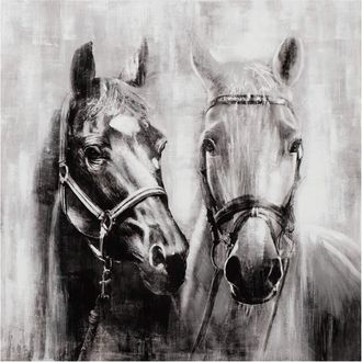 Schubiger M&ouml;bel Bild Pferde in Schwarz-Weiss