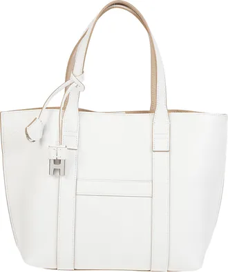 Hogan Small Script Structured Calf Leather Tote Bag