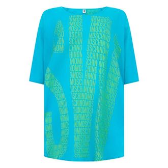 Moschino Flowy T-Shirt Dress - female - Moschino - T-Shirts - Blue - M - Tops