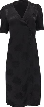 Rouje Jacquard Gabin Wrap Dress in Black Viscose