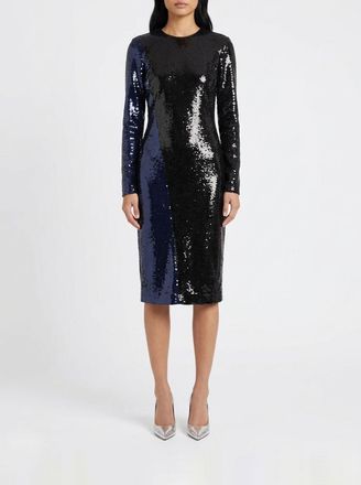 Tom Ford Abito midi a tubino a maniche lunghe interamente ricamato in paillettes