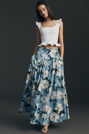 Maeve Basque-Waist Maxi Skirt