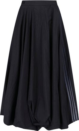 Yohji Yamamoto Black Gradient 3 Stripes Midi Skirt