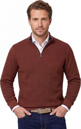 Casamoda Trui Casa Moda oranje half zip