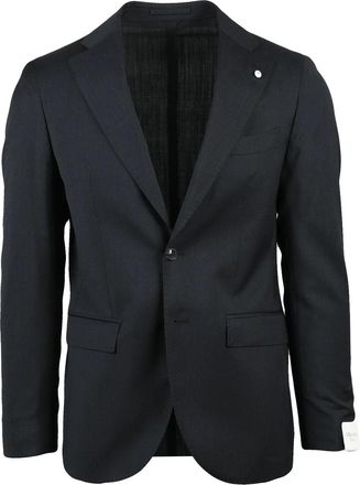 L.B.M. 1911 Black Virgin Wool Rounded Jacket