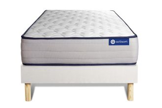 Actisom Actisom - Somier Blanco + Colch&oacute;n Con L&aacute;tex Y Espuma Viscoel&aacute;stica 90 X 200
