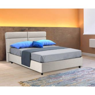 Dmora Cama Doble Annus, Colch&oacute;n Incluido, Hecho En Italia, Beige