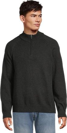 L.L.Bean Wicked Soft Cotton/Cashmere Sweaters 1/4 zip Mens Clothing Midnight Black : 3XL, Cashmere/Cotton