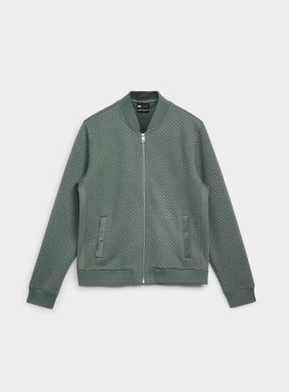 Le 31 Mens Embossed geo bomber jacket