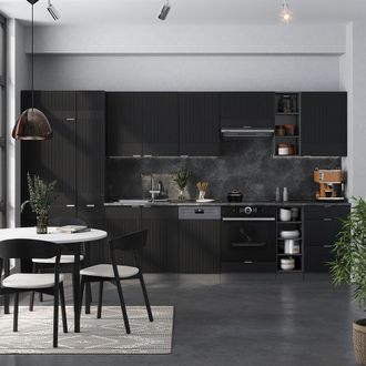 Vicco Mueble De Cocina Fame-line, Rayas Negras/antracita, 355 Cm, Et Antracita, Vicco