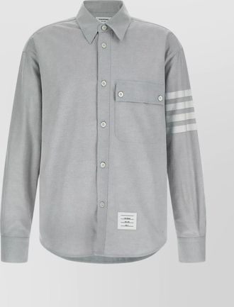 Thom Browne flannel shirt with striped sleeve detail