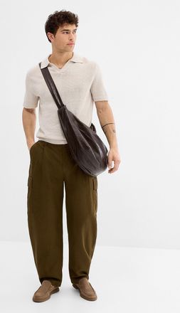 Le 31 Mens Touch of linen cargo pant Madrid fit - Barrel