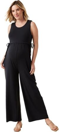 Ingrid & Isabel The Limitless Maternity Knit Jumpsuit in Black at Nordstrom, Size X-Large