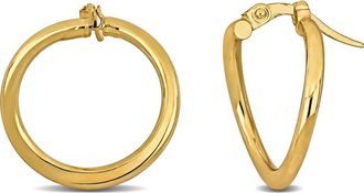 Delmar 14K Yellow Gold Contorted Frontal Hoop Earrings at Nordstrom Rack