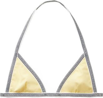 Versace Beige Printed Bikini Top Swimwear