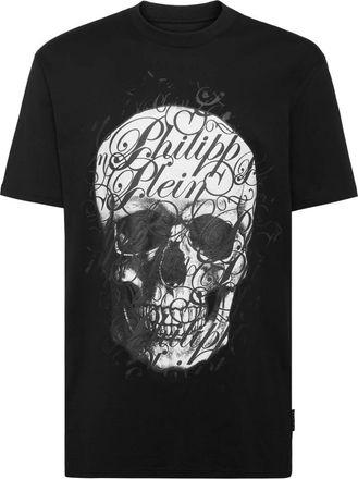 Philipp Plein T-Shirt Round Neck Coursive - Heren - T-shirts - Zwart - XL - Katoen - Tops