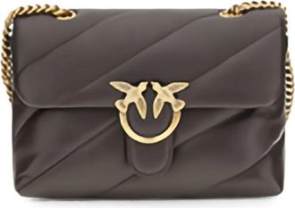 Pinko Love Classic Puff Schoudertas - Dames - Schoudertassen - Bruin - ONE Size - Nylon - Tassen