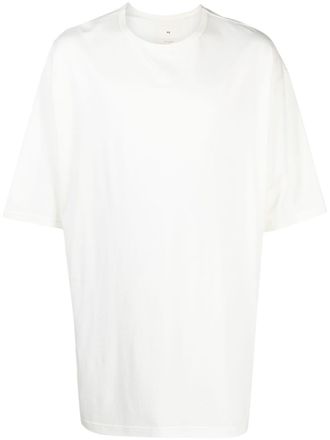 Yohji Yamamoto logo-patch cotton T-shirt - men - Cotton - S - White