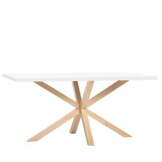 Klast Mesa fija efecto madera blanco 160x76 cm